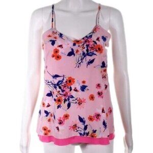 Candies Womens Size Small Floral Sleeveless V-Neck Pink Camisole Top
